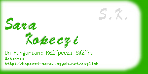 sara kopeczi business card